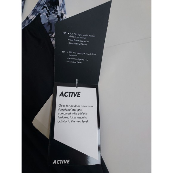 NWT Ladies TYR Durafast Lite Bk/Gray Emerald Lake 2in1 Tankini Top UPF 50+Size S - Picture 5 of 13